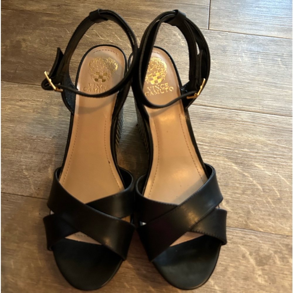 Vince Camuto Platform Wedge Sandal. Gold